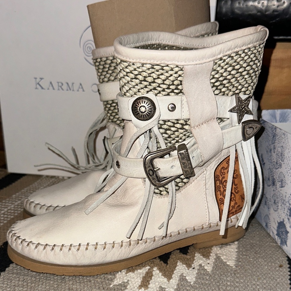 White Moccasin Boots